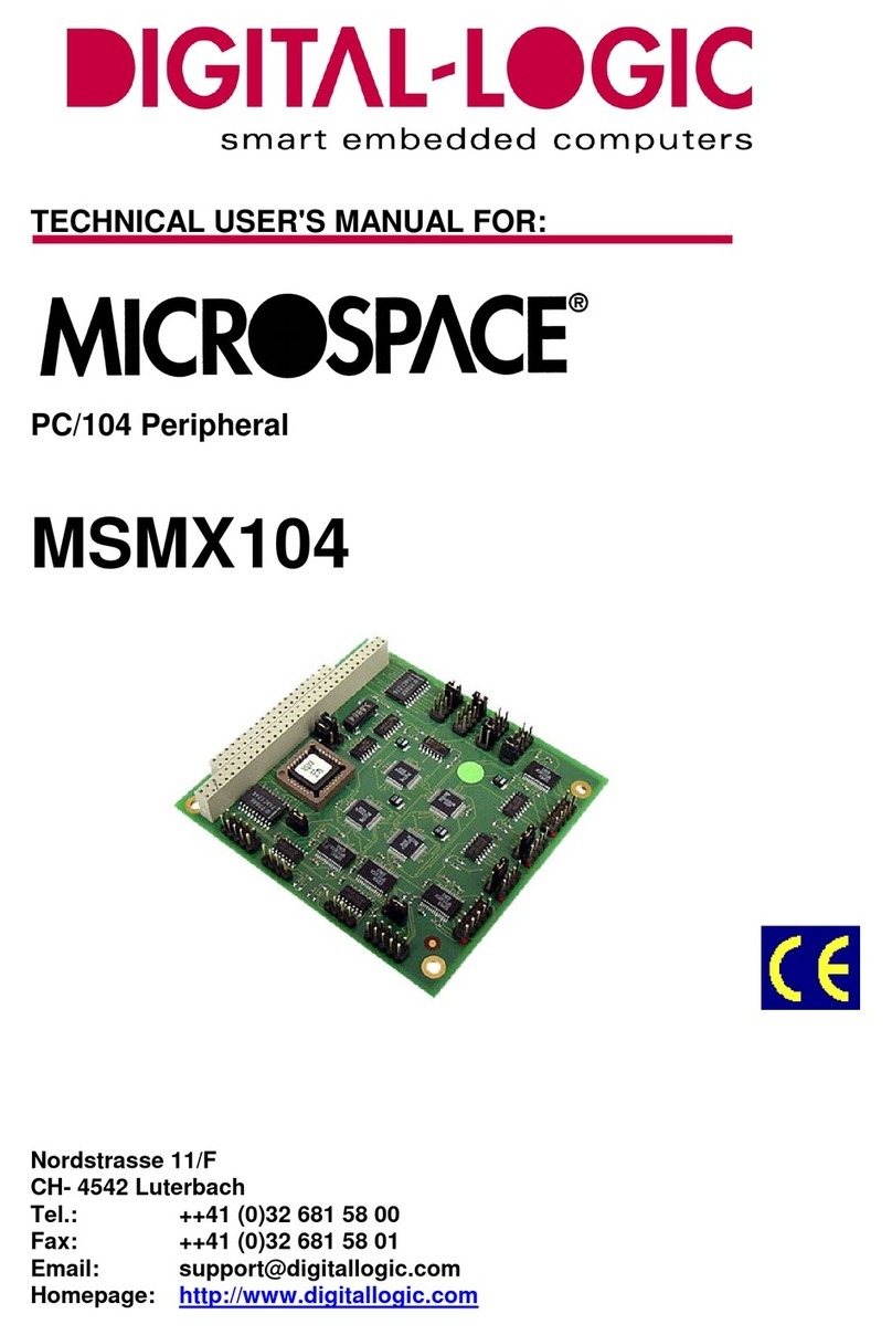 DIGITAL-LOGIC MICROSPACE MSMX104 Technical  user's manual