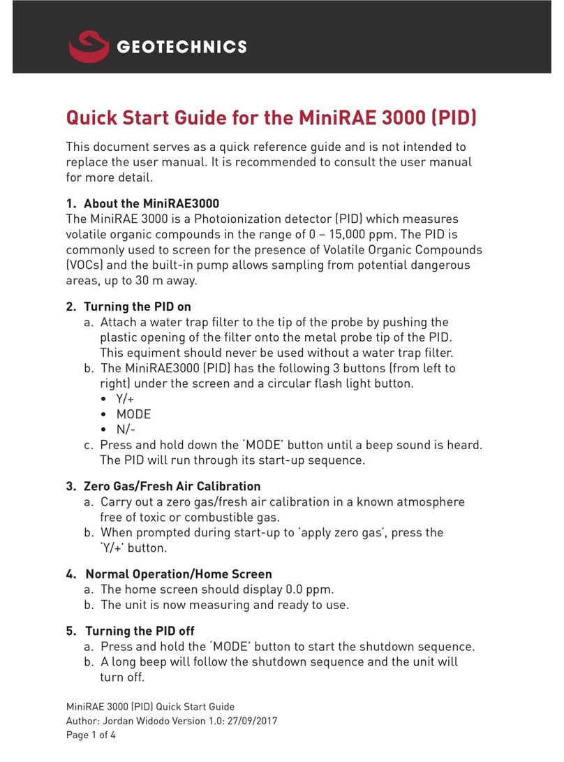 Geotechnics MiniRAE 3000 quick start guide
