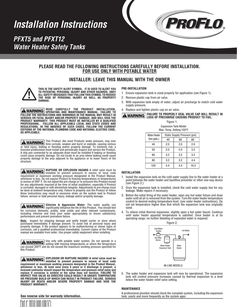 ProFlo PFXT5 installation instructions ProFlo PFXT5 installation instructions
