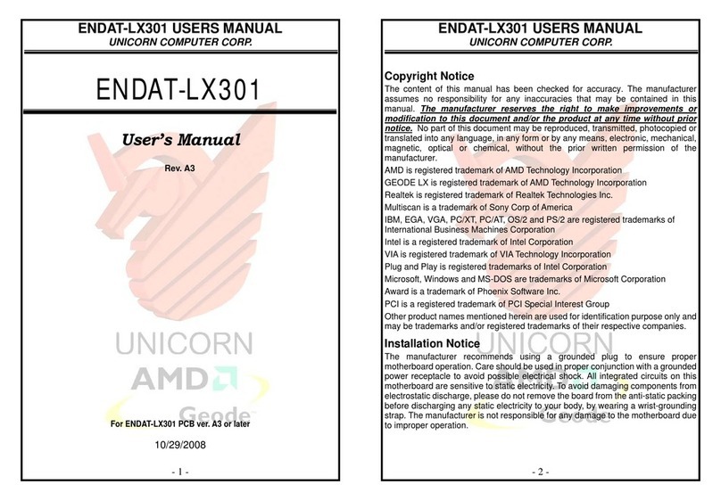 Unicorn Computer ENDAT-LX301 User manual Unicorn Computer ENDAT-LX301 User manual