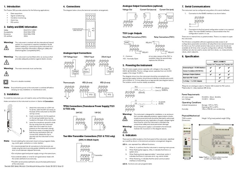 Data Track Tracker 321 User manual