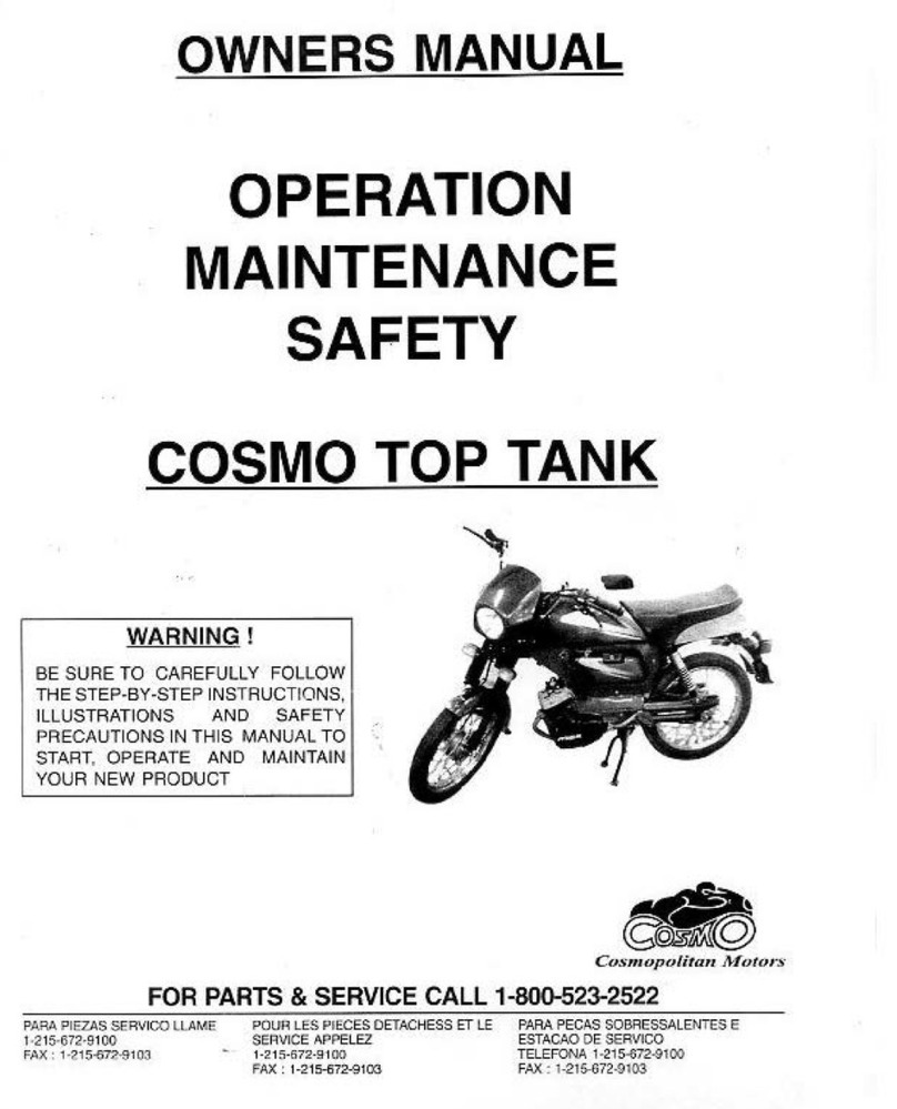 Cosmo TOP TANK 50CC User manual