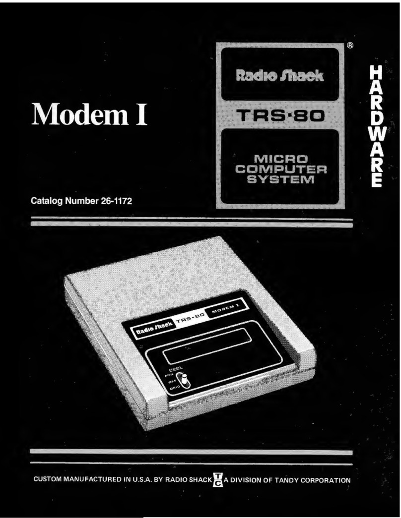 Radio Shack Modem I TRS-80 User manual Radio Shack Modem I TRS-80 User manual