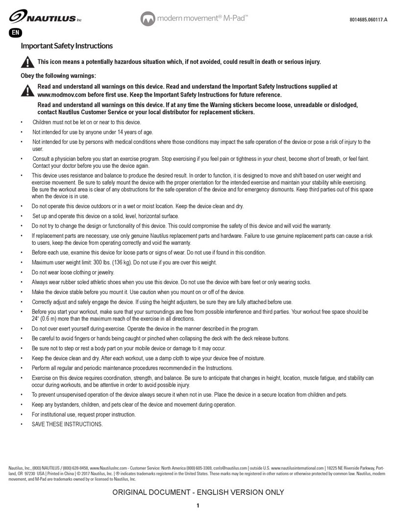 Modern Movement M-Pad Important safety instructions