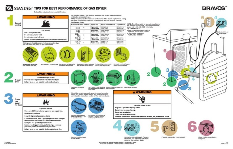 Maytag MGD6600TQ - R BravosR Steam Gas Dryer manual