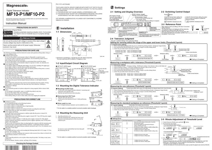 Magnescale MF10-P1 instruction manual