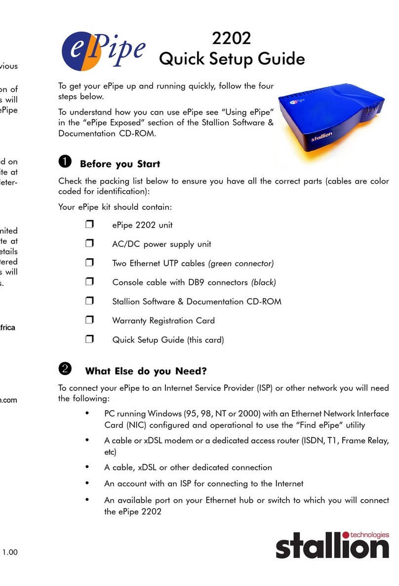 Stallion Technologies ePipe 2202 series Quick setup guide
