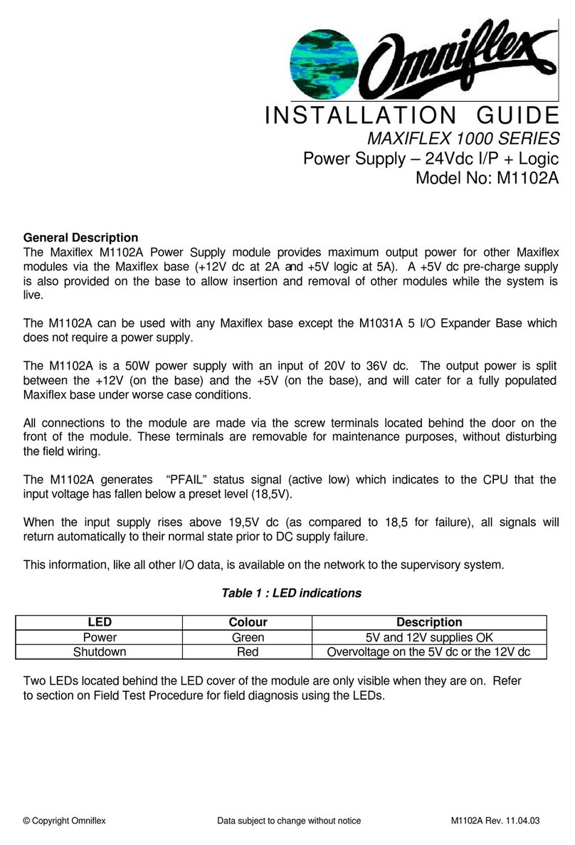 Omniflex MAXIFLEX 1000 SERIESM1102A installation guide