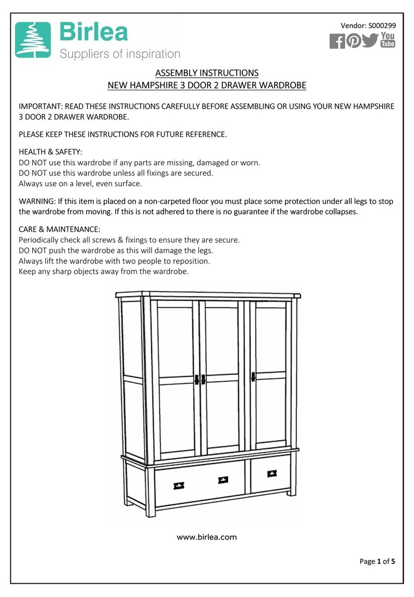 Birlea CORONA 2 DOOR 5 DRW SIDEBOARD Installation guide Birlea CORONA 2 DOOR 5 DRW SIDEBOARD Installation guide