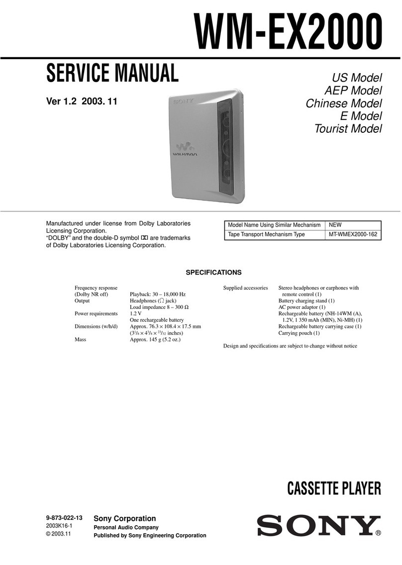 Sony Walkman WM-EX2000 User manual