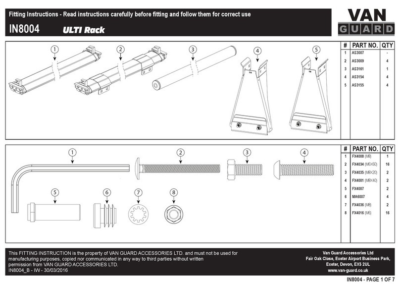 Vanguard VGUR-016 Fitting instructions