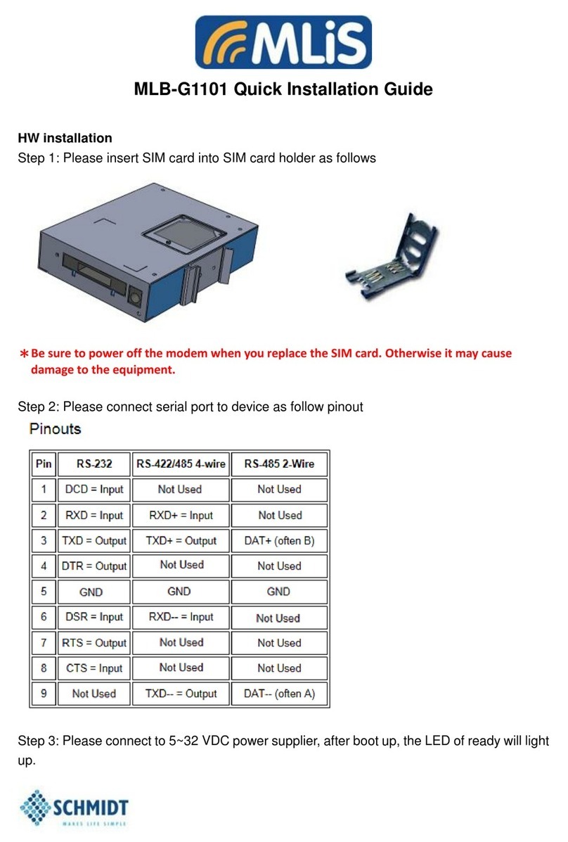 MLis MLB-G1101 Quick installation guide MLis MLB-G1101 Quick installation guide