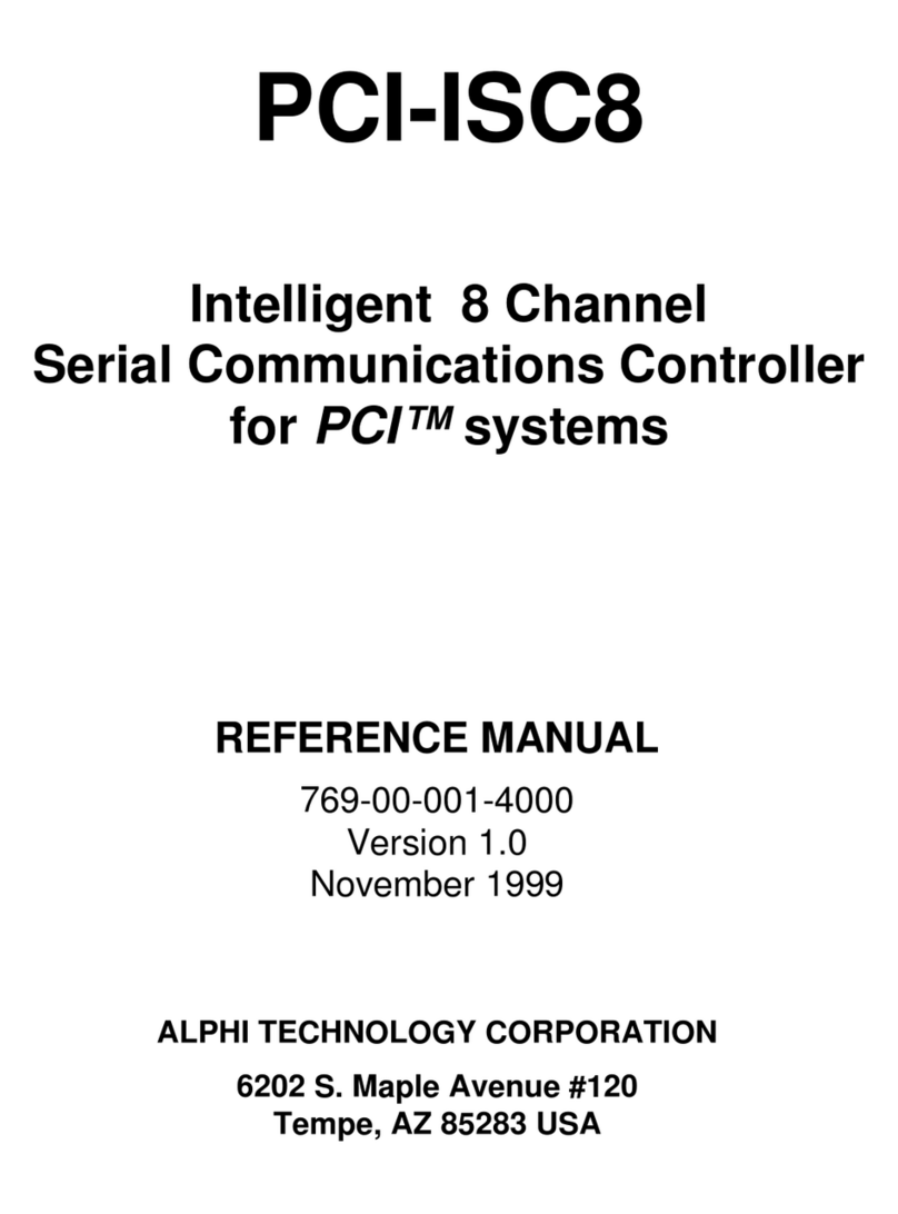 ALPHI TECHNOLOGY PCI-ISC8 Reference manual
