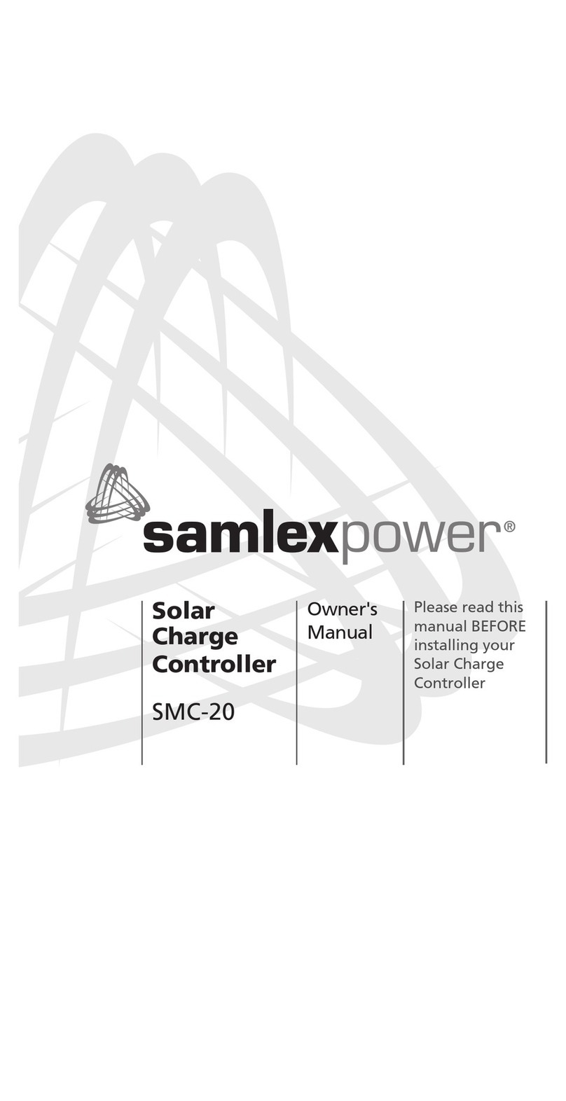 Samlexpower SMC-20 owner's manual
