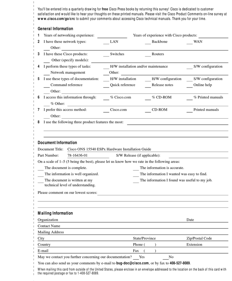 Cisco ONS 15540 ESPx Manual Cisco ONS 15540 ESPx Manual