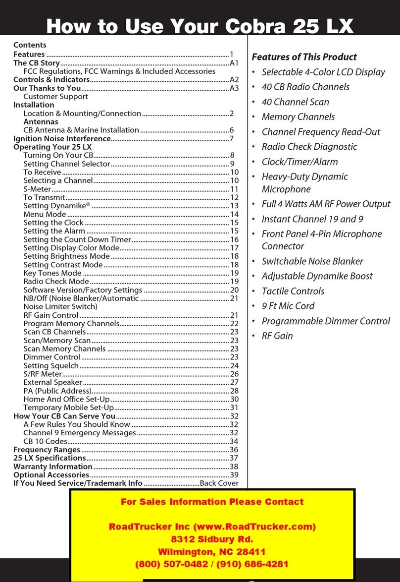 Cobra 25 LX User manual