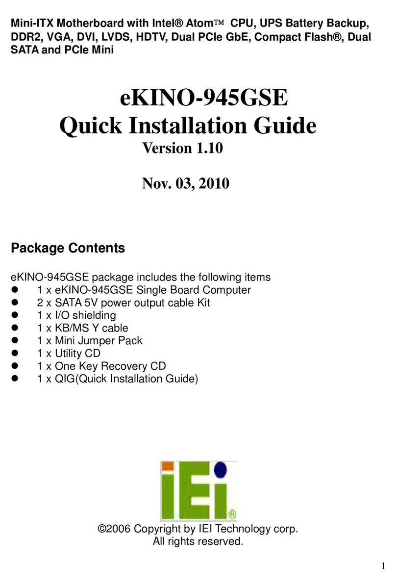 IEI Technology eKINO-945GSE Quick installation guide