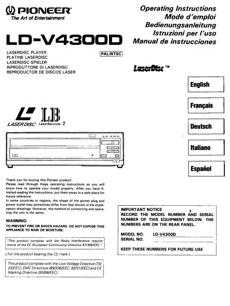 Pioneer LD-V4300D operating instructions