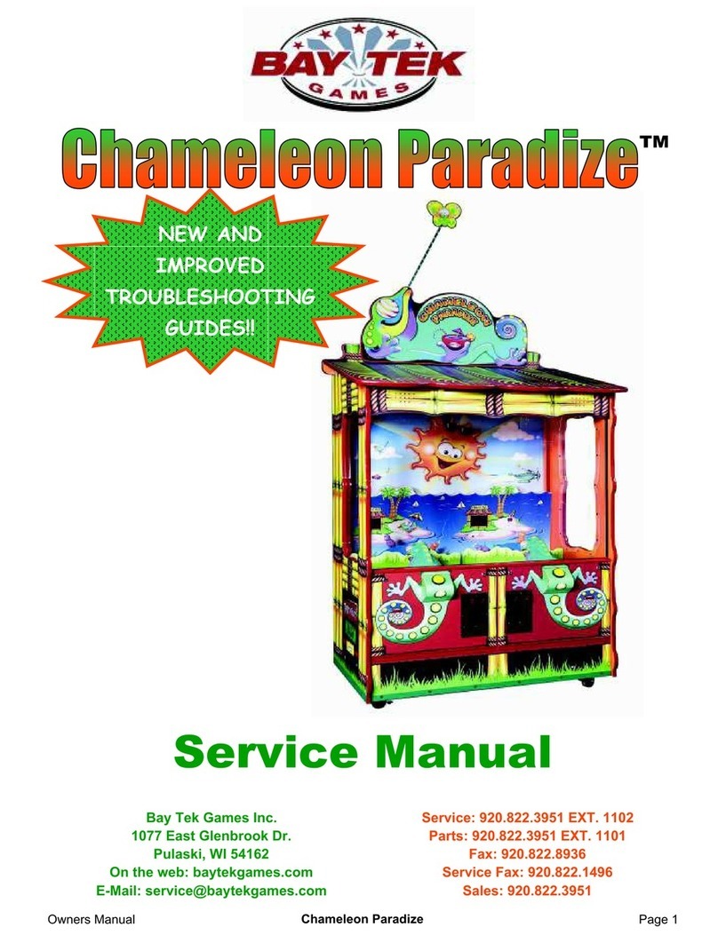 Bay Tek Games Chameleon Paradize User manual Bay Tek Games Chameleon Paradize User manual
