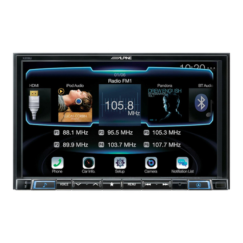 Alpine X209D Quick reference guide