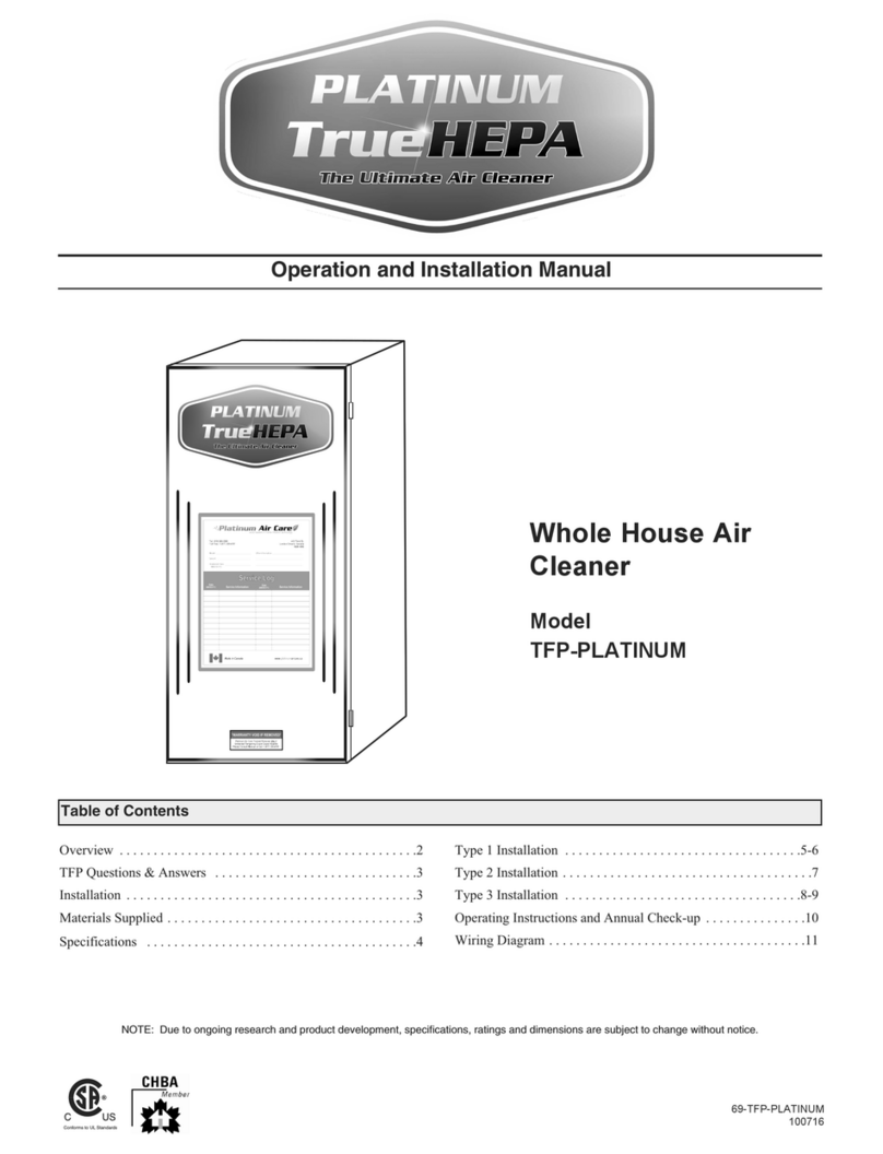 Platinum TFP-PLATINUM Operation and installation manual