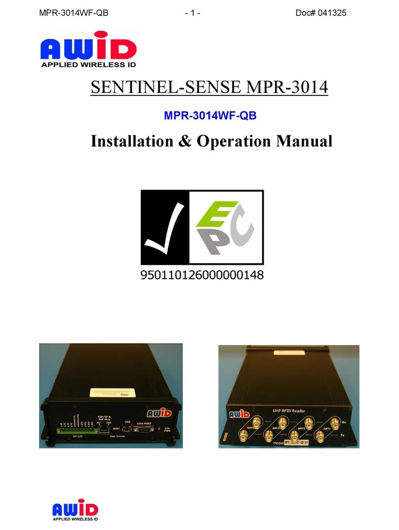 AWID MPR-3014WF-QB Installation & operation manual