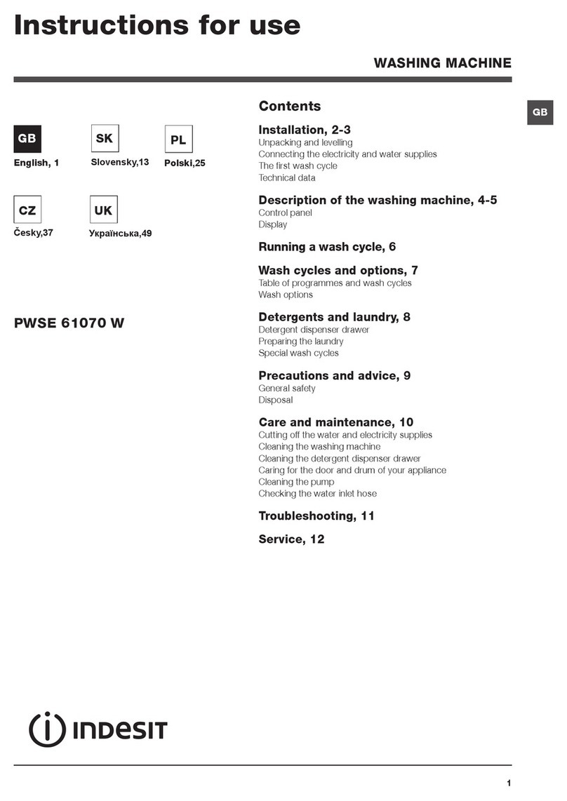 Indesit PWSE 61070 W Instructions for use