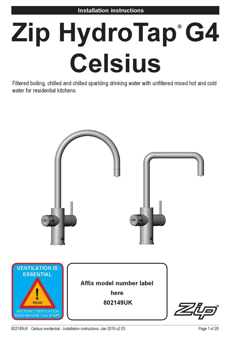 Zip Celsius HydroTap G4 range User manual Zip Celsius HydroTap G4 range User manual