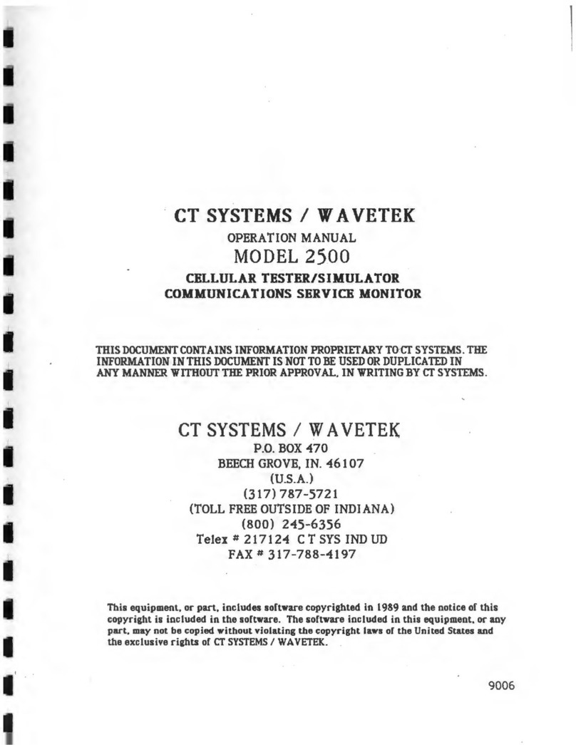 CT Systems Wavetek 2500 Operation manual