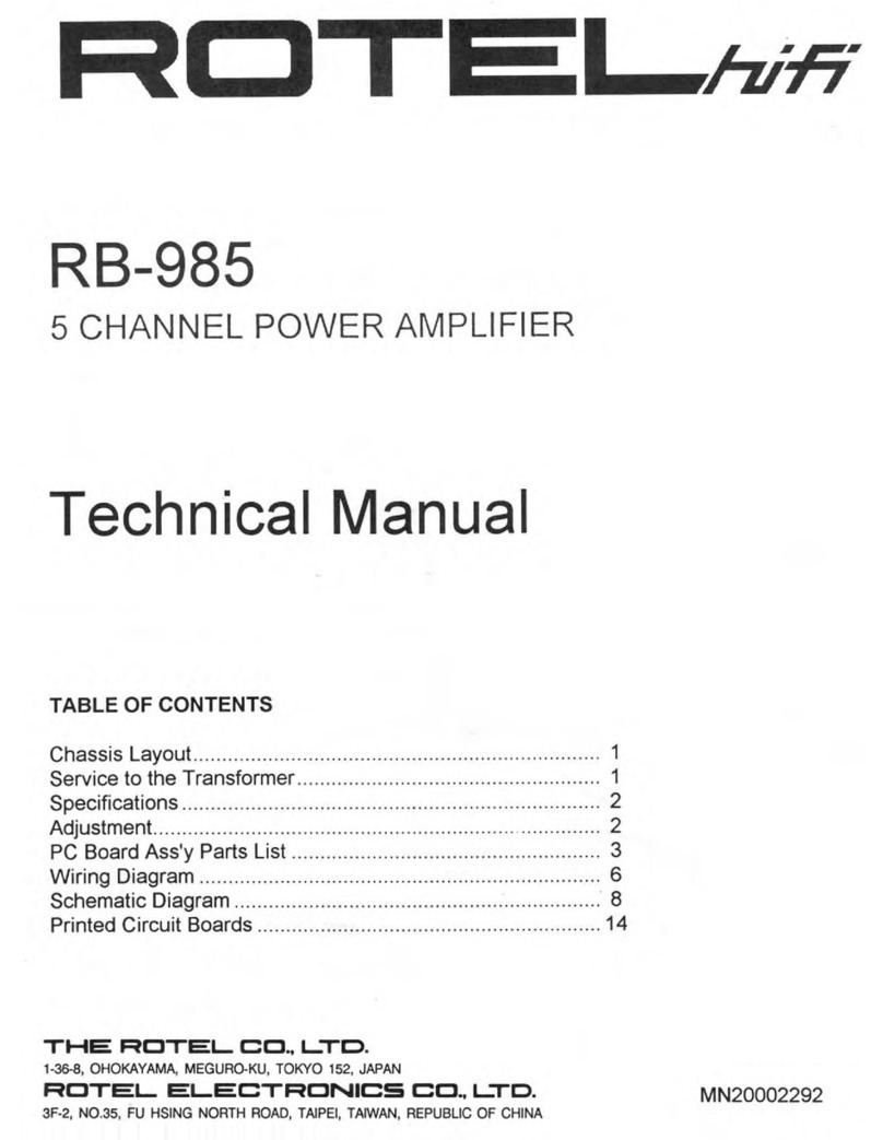 Rotel RB-985 MKII Technical manual