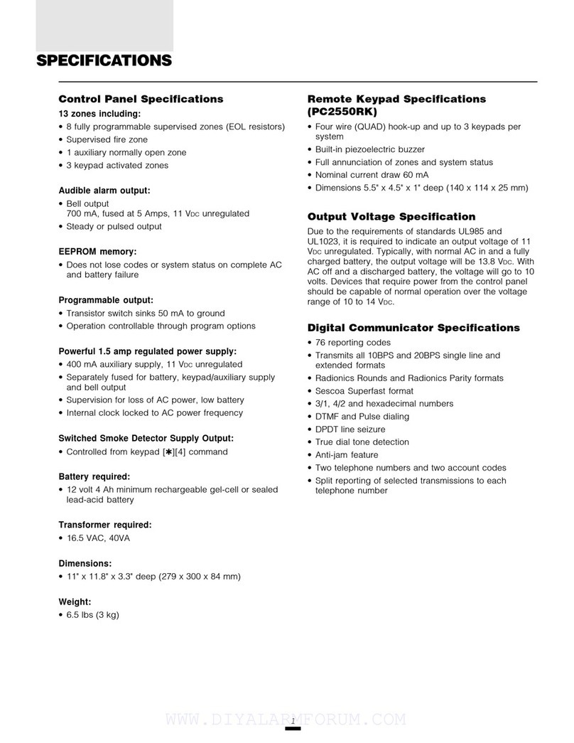 DSC PC2550 User manual