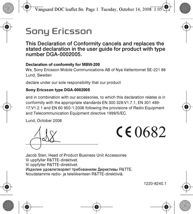 Sony Ericsson MBW-200 manual