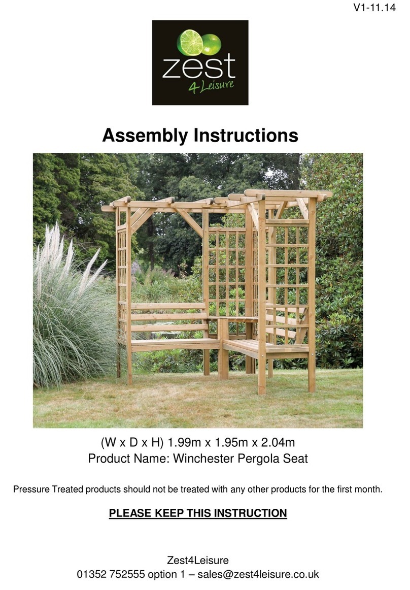 Zest Winchester Pergola Seat Assembly instructions