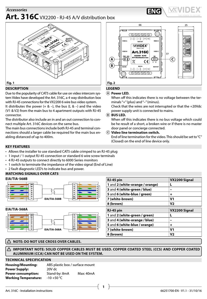 Videx 316C installation instructions