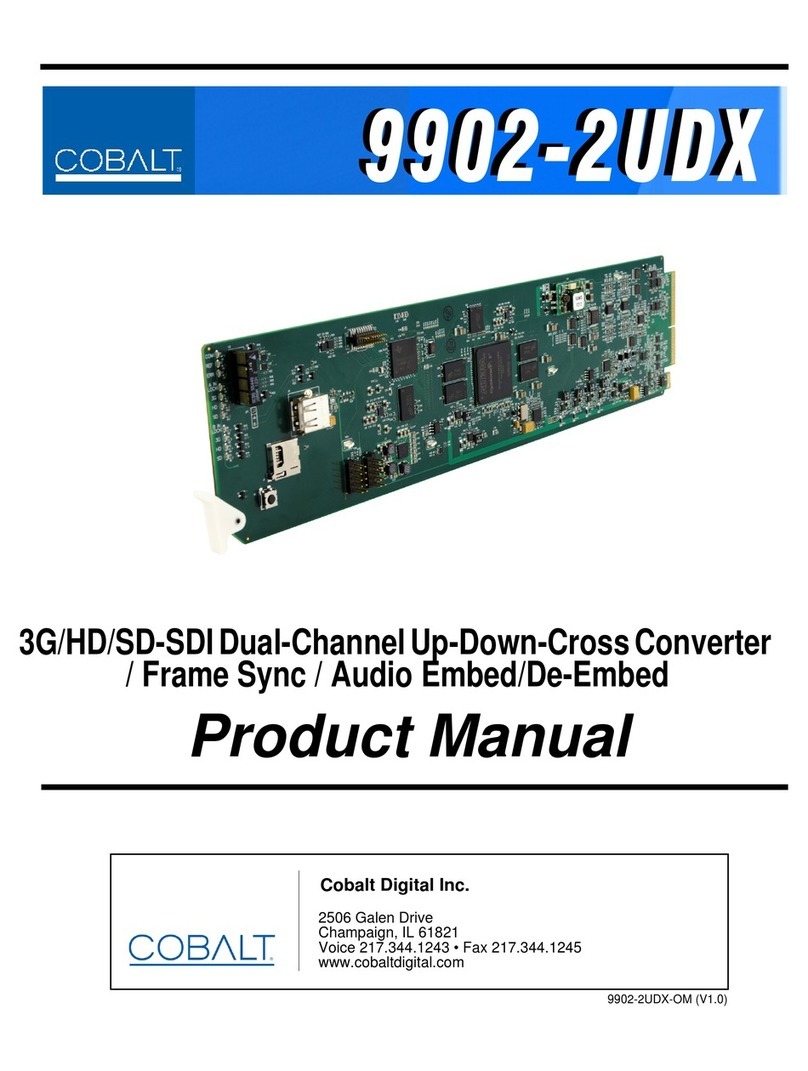 Cobalt Digital Inc 9902-2UDX User manual