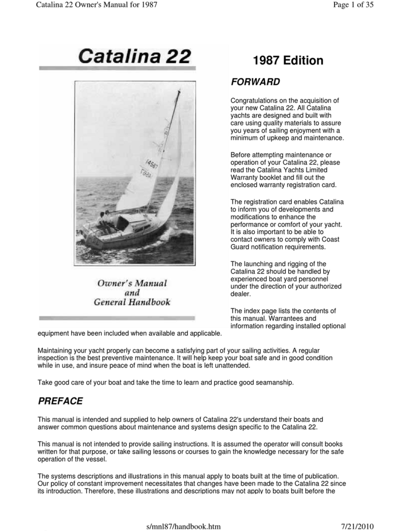 Catalina Yachts Catalina 22 1987 Owners manual and general handbook Catalina Yachts Catalina 22 1987 Owners manual and general handbook