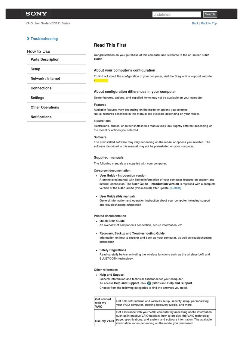 Sony VAIO VCC111 Series user guide