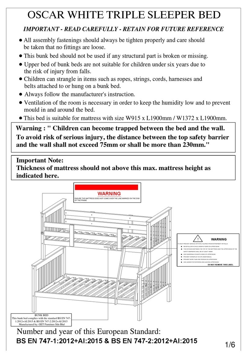 Sleep Design OSCAR WHITE TRIPLE SLEEPER BED Assembly instruction Sleep Design OSCAR WHITE TRIPLE SLEEPER BED Assembly instruction
