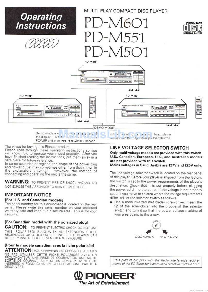 Pioneer PD-M601 User manual