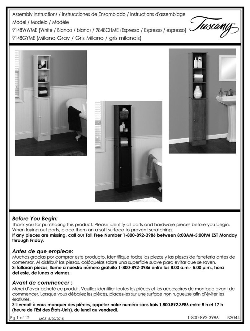 Tuscany 9148WWME Assembly instructions