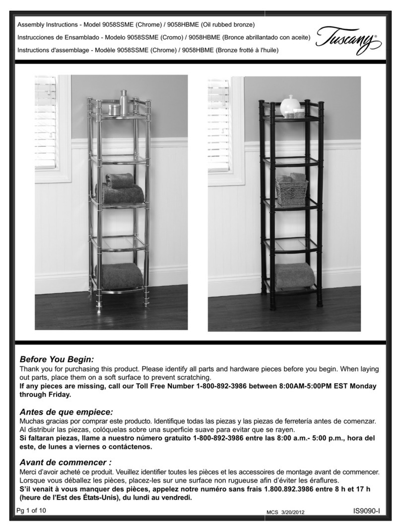 Tuscany 9058SSME Assembly instructions Tuscany 9058SSME Assembly instructions