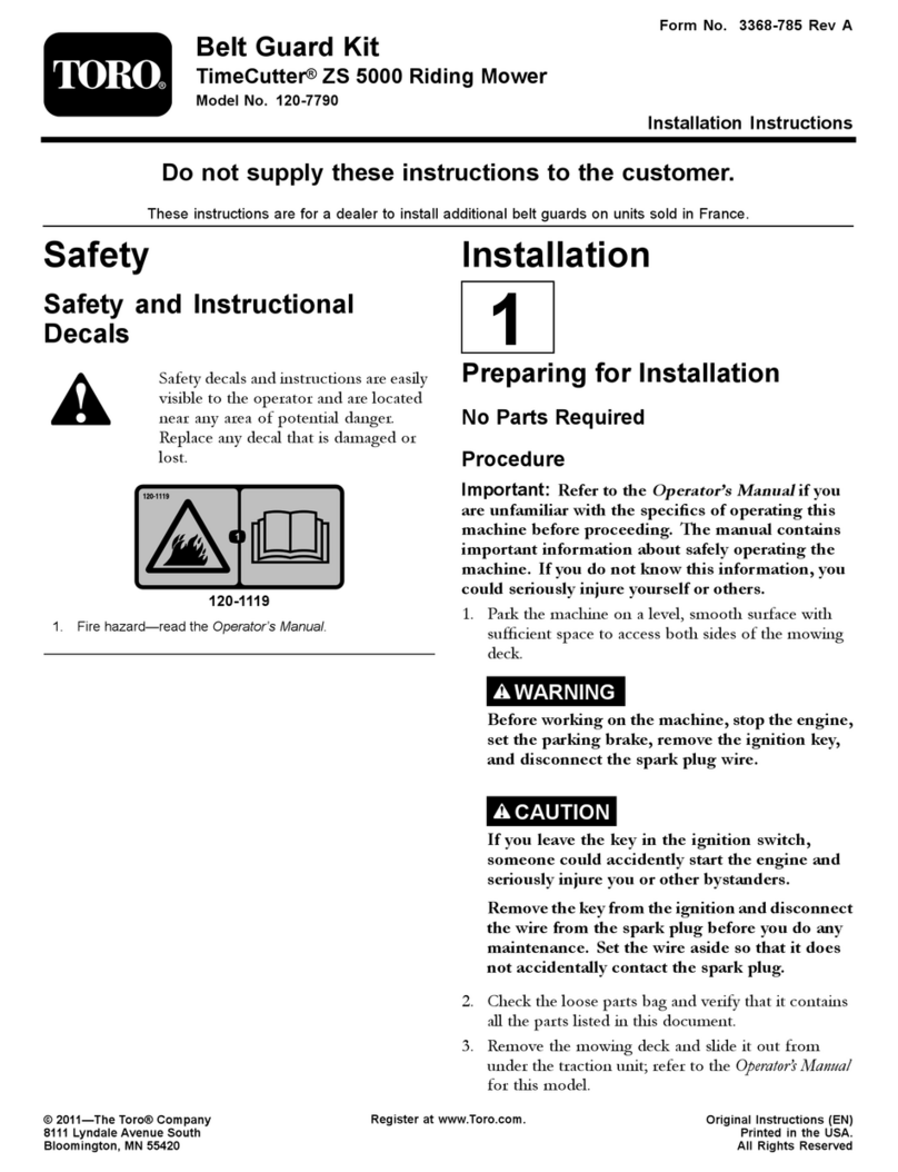 Toro TimeCutter ZS 5000 installation instructions