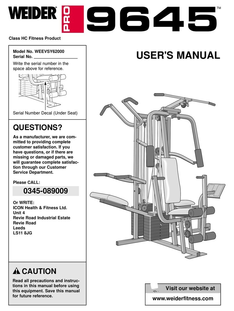 Weider WEEVSY62000 user manual