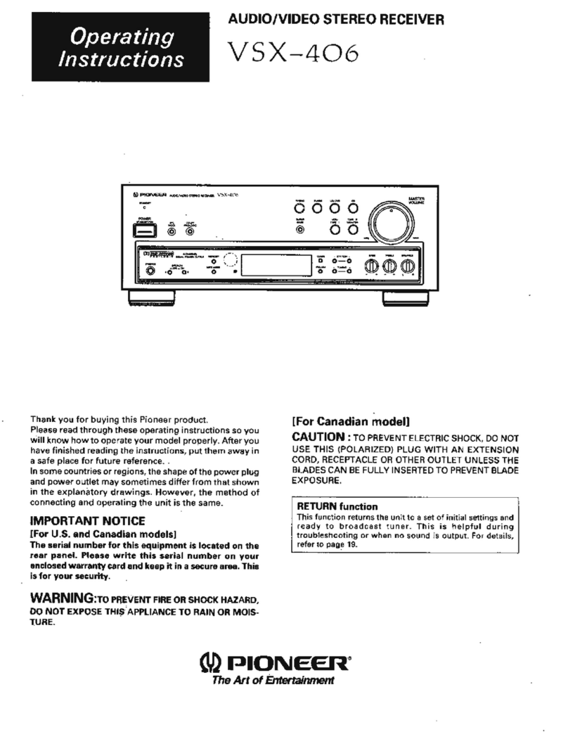 Pioneer VSX-406 operating instructions