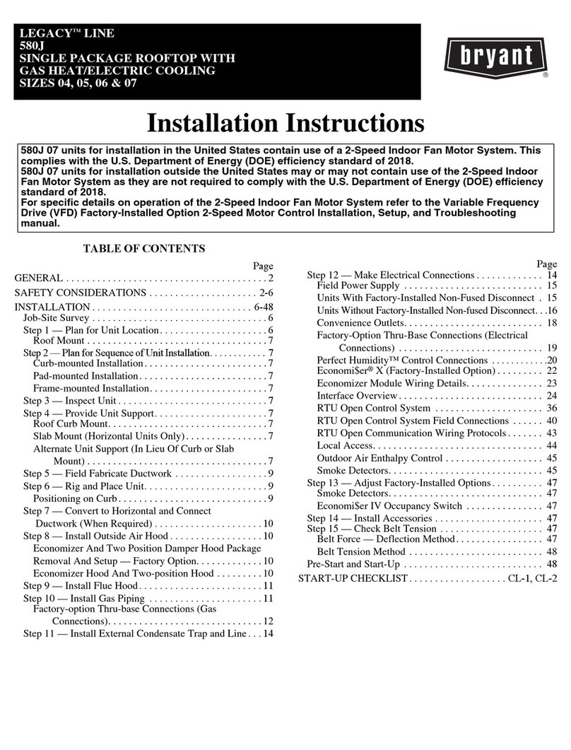 Bryant 580J*04A User manual