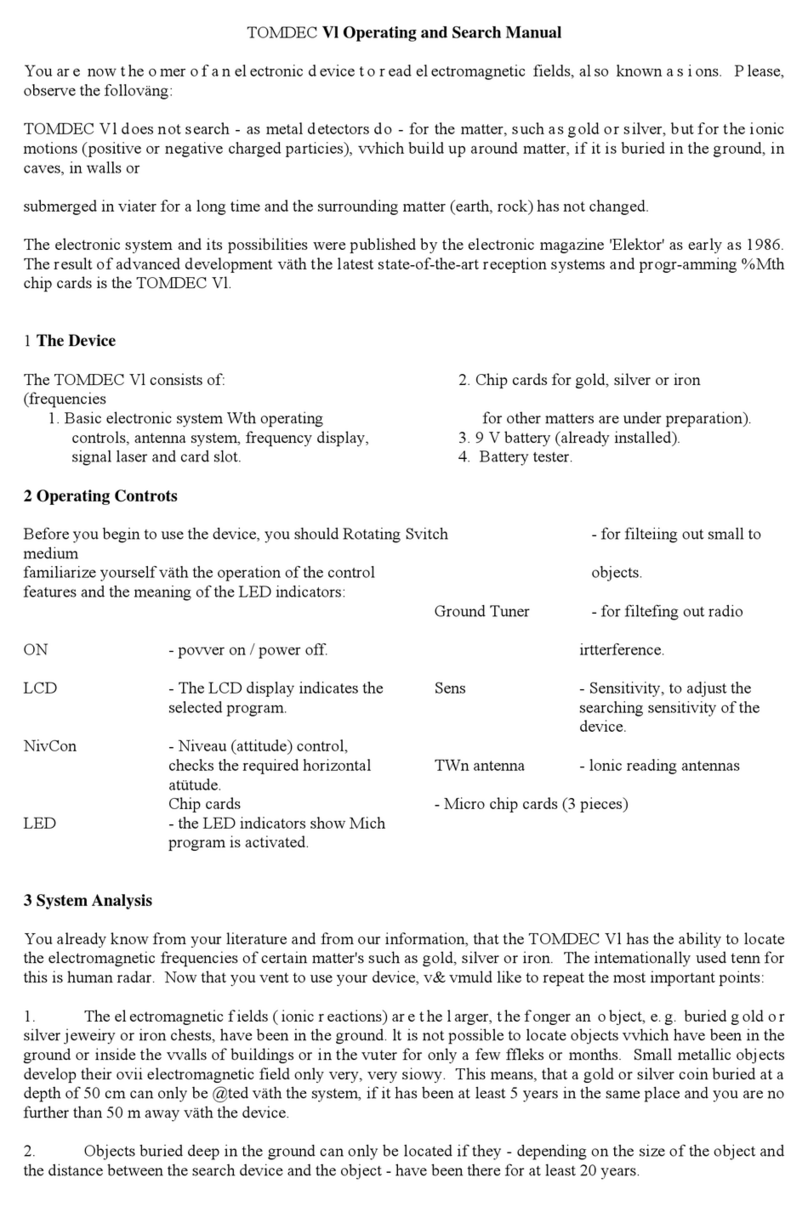 DTI TOMDEC Vl operating manual