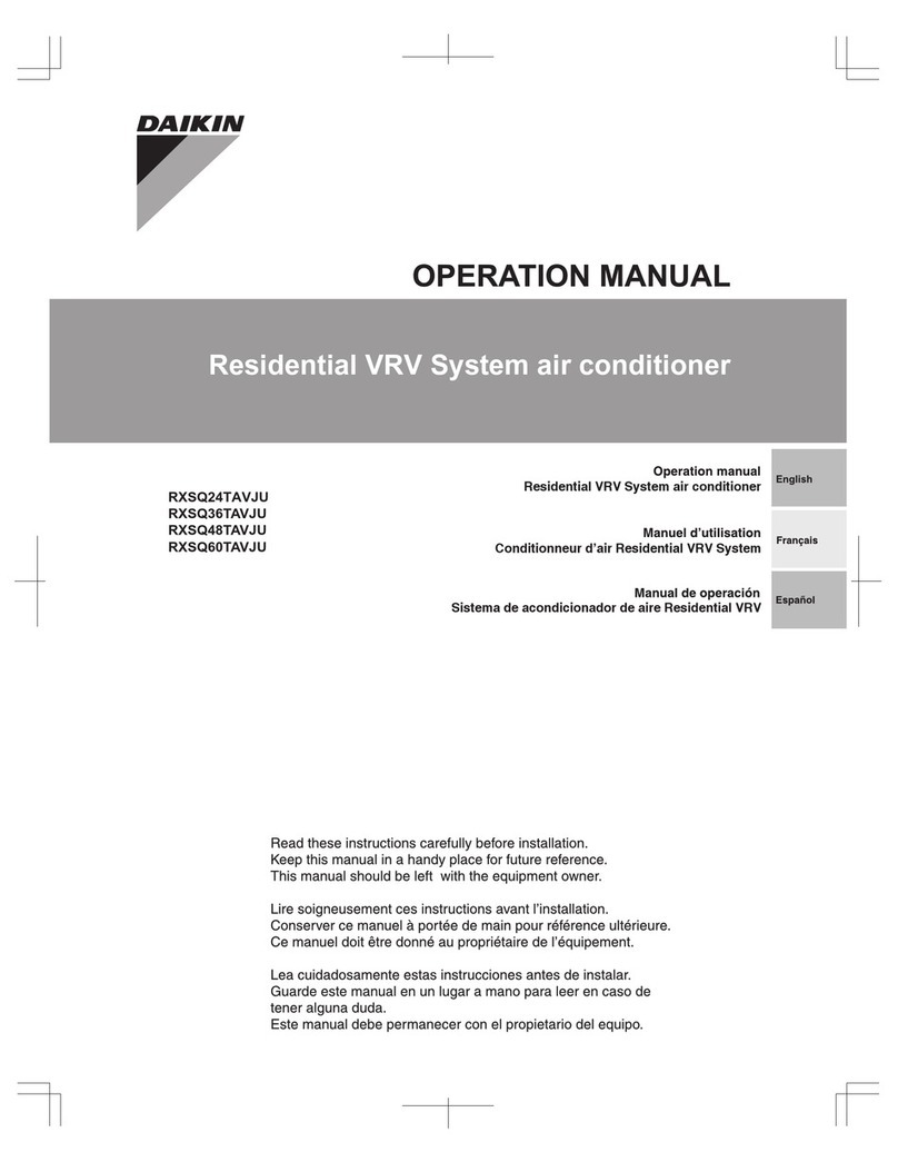 Daikin RXSQ48TAVJU User manual Daikin RXSQ48TAVJU User manual