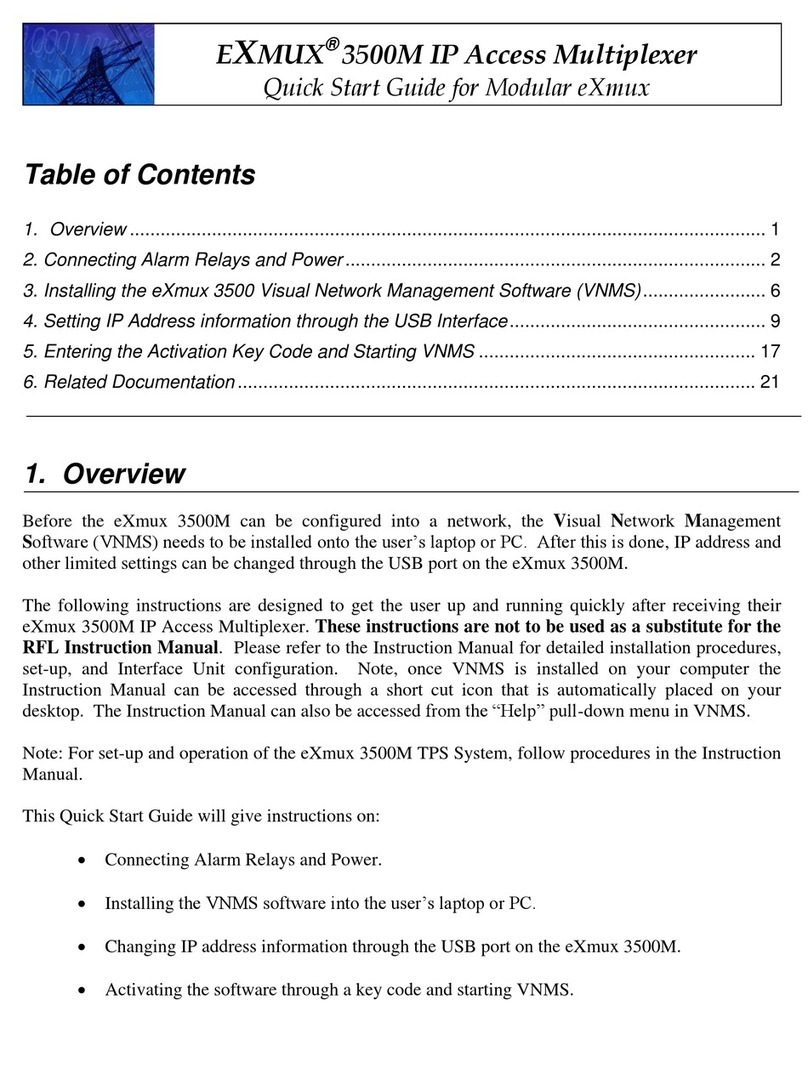 RFL Electronics EXMUX 3500M User manual
