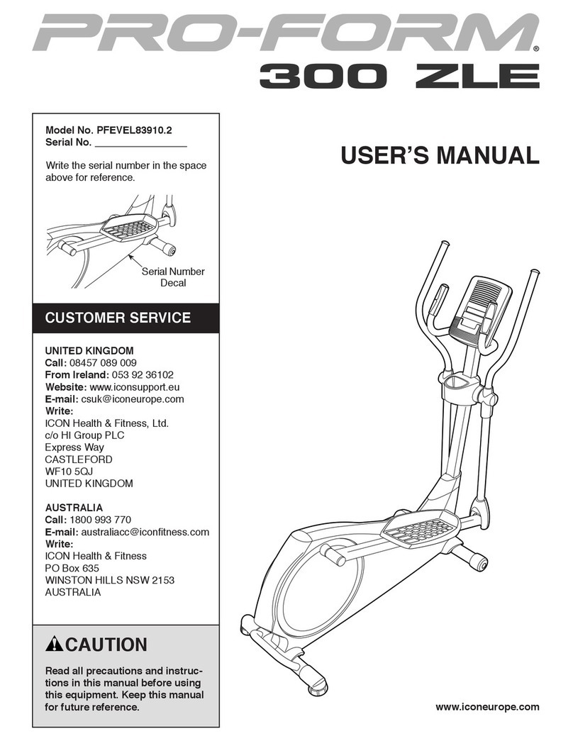 Pro-Form PFEVEL83910.2 User manual