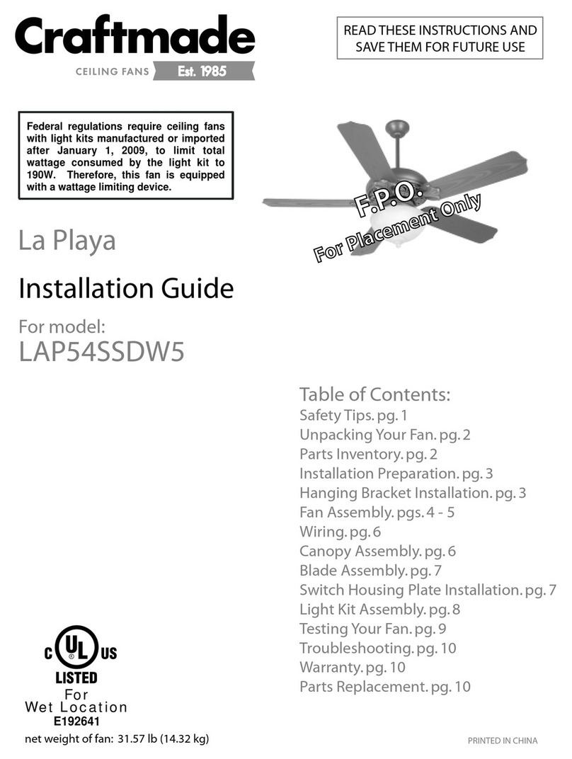 Craftmade LAP54SSDW5 User manual